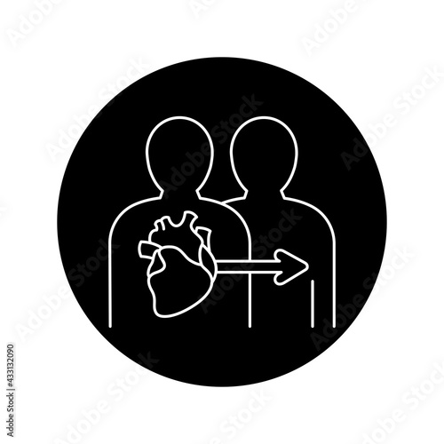 Heart transplant color line icon. Eating show. Autonomous sensory meridian response, sound waves as a symbol of enjoying sounds. Editable stroke.