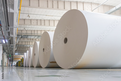 Fotografie Industrial rolls placed in a warehouse
