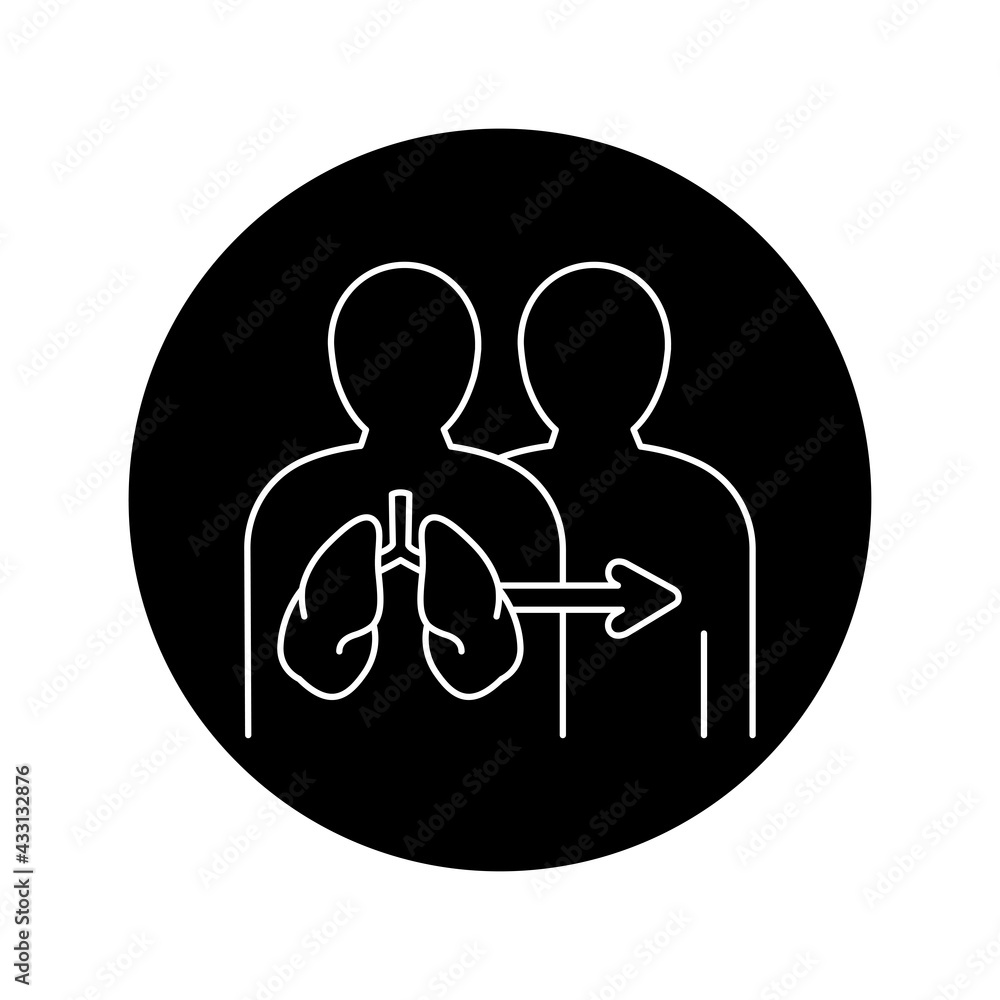 Lung transplant color line icon. Eating show. Autonomous sensory meridian response, sound waves as a symbol of enjoying sounds. Editable stroke. Lung transplant color line icon. Eating show. Autonomous sensory meridian response, sound waves as a symbol of enjoying sounds. Editable stroke.