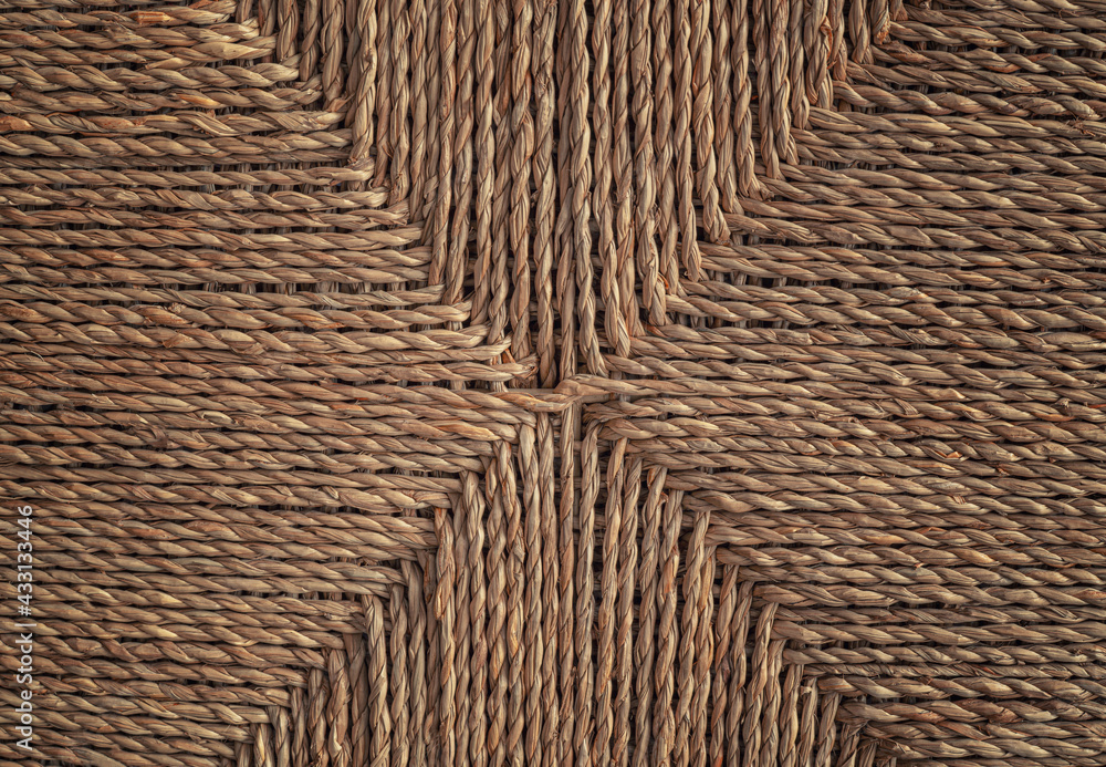 Wicker basket texture. Twisted grass. Natural  abstract background.Extreme close up photography..