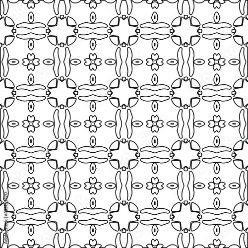 Geometric vector pattern with Black and white colors. abstract ornament for wallpapers and backgrounds.