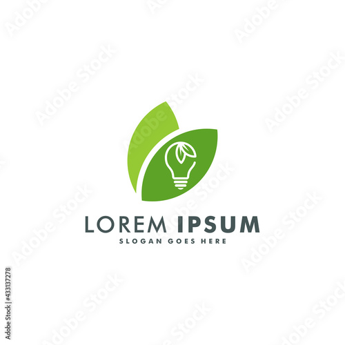 green energy logo design vector. eco bulb icon symbol illustration