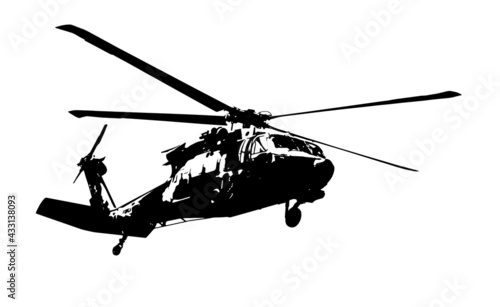 Helicóptero militar vetorizada e bonita.