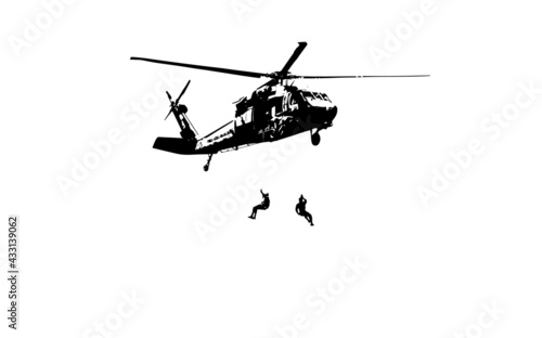 Helicóptero militar vetorizado. 