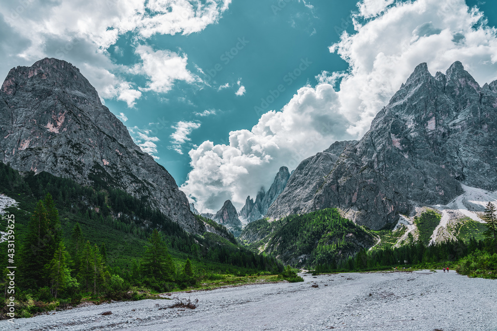Panoramic view of the Sexten Dolomites, Italy. Panoramic view of the Sexten Dolomites, Italy.