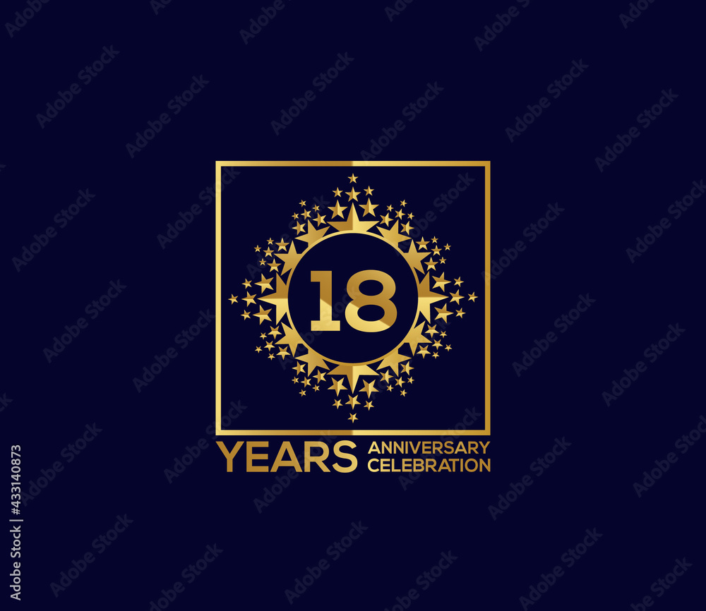 Star Design Shape element, Luxury Gold Color Mixed Design, 18 Year Anniversary, Invitations, Party Events Star Design Shape element, Luxury Gold Color Mixed Design, 18 Year Anniversary, Invitations, Party Events