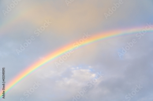 Rainbow in a cloudy sky