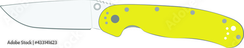 Vector image of a knife legend among folding knives. Ontrario Rat.