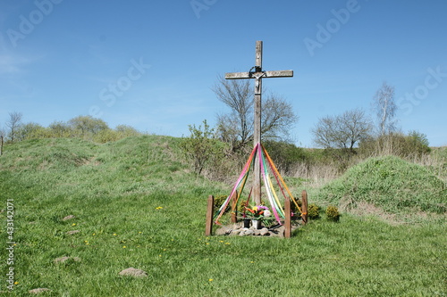 Lipowo. Kapliczka przydrożna. Polska - Mazury - Warmia.