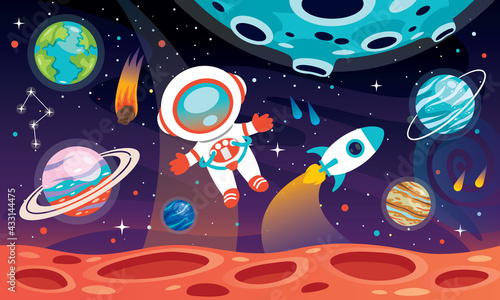 Hand Drawn Colorful Ssace Background