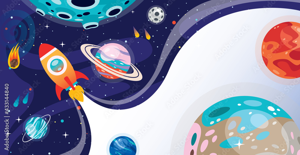 Obraz premium Hand Drawn Colorful Ssace Background