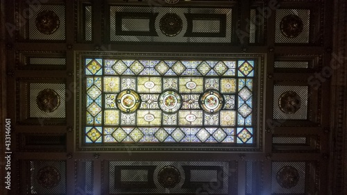 stained glass on the ceiling  © Nick