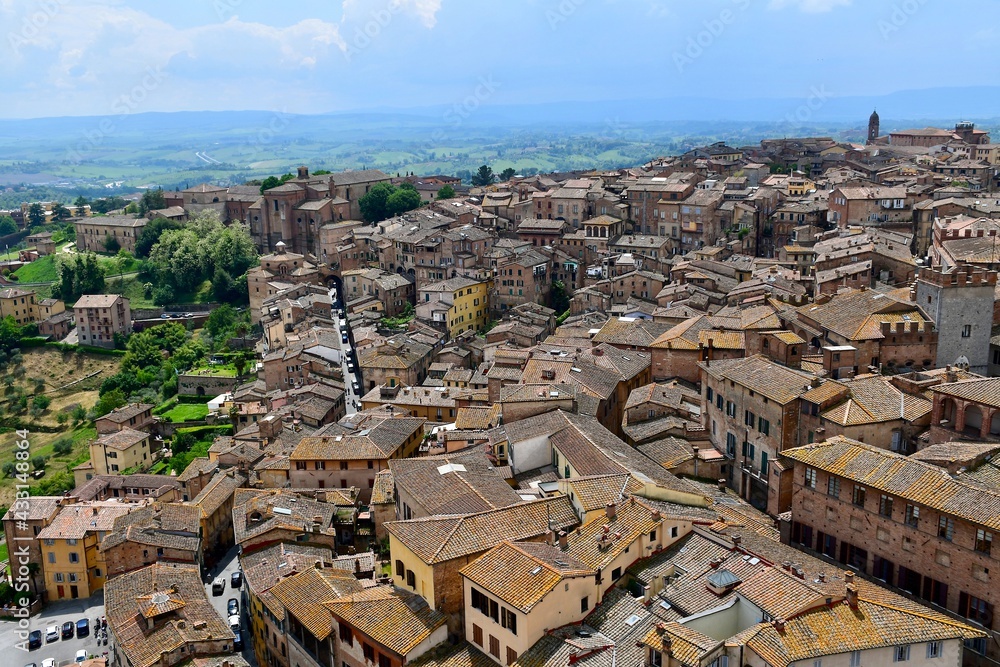 Fototapeta premium Aerial View of the Piazza del Campo in Siena Italy #2