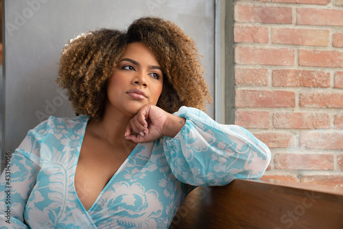 black woman thinking