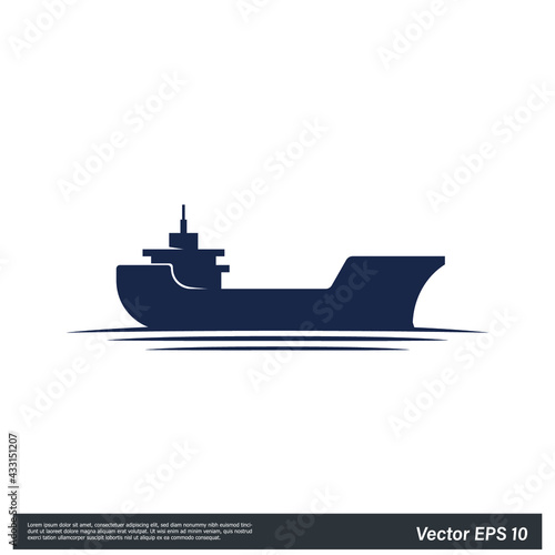 cargo ship icon vector logo template