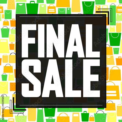 Final Sale, poster design template, discount banner, vector illustration