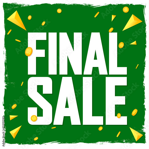 Final Sale, poster design template, discount banner, vector illustration