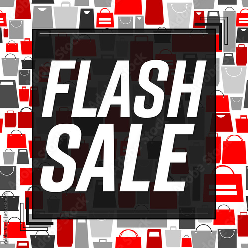 Flash Sale, poster design template, discount banner, vector illustration