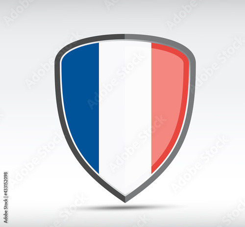 Free Download Shield icon with state flag of France - GFXLoad