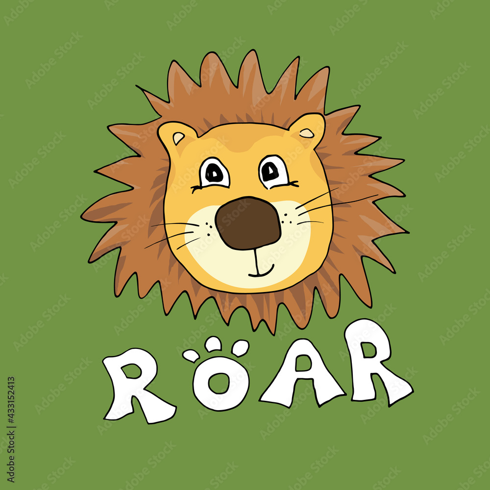 Cute Lion Cartoon Animal baby and children print design Vector Illustration Cute Lion Cartoon Animal baby and children print design Vector Illustration