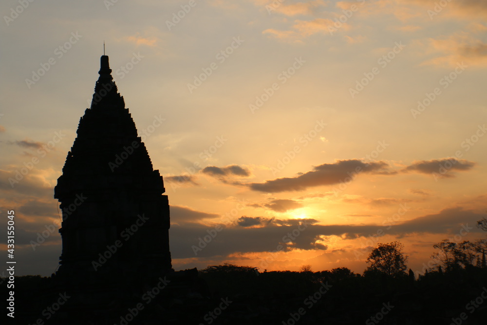 silhouette of a Temple