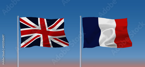 イギリスとフランスの国旗