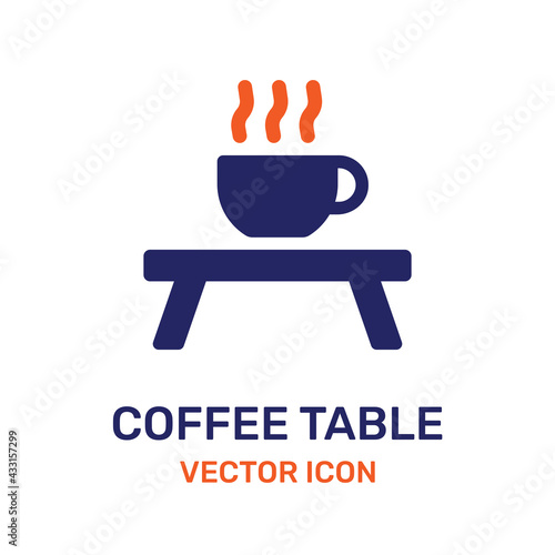 Сup of hot coffee on the table icon