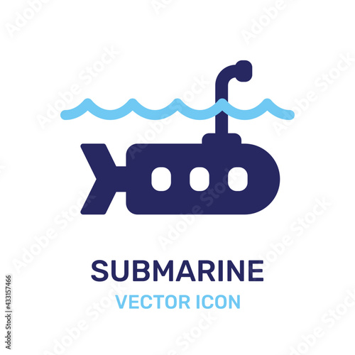 The military submarine ship icon vector