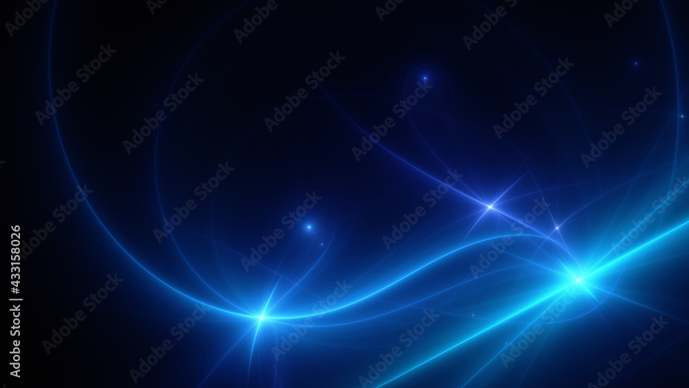 Abstract background, smooth multicolored lines on a black background. Abstract background, smooth multicolored lines on a black background.