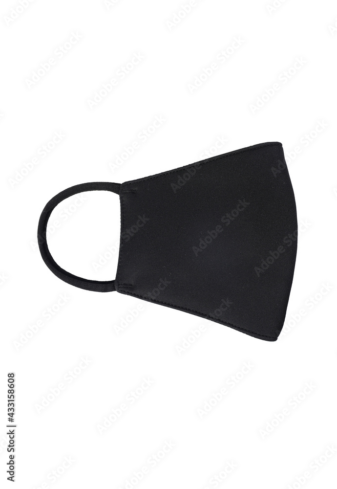 Medical black protective mask on white background. Side view Medical black protective mask on white background. Side view