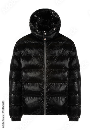 Black winter zipped down jacket