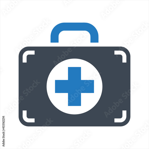 First aid kit icon, vector and glyph