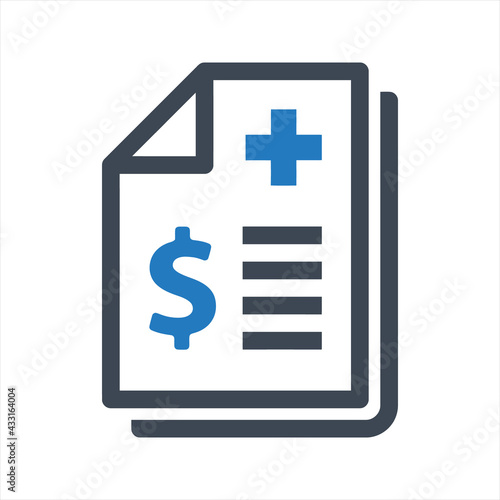 Medical bill icon, vector and glyph