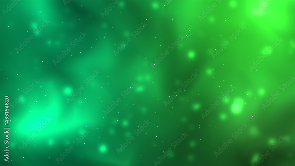 Green space floating particles background Green space floating particles background