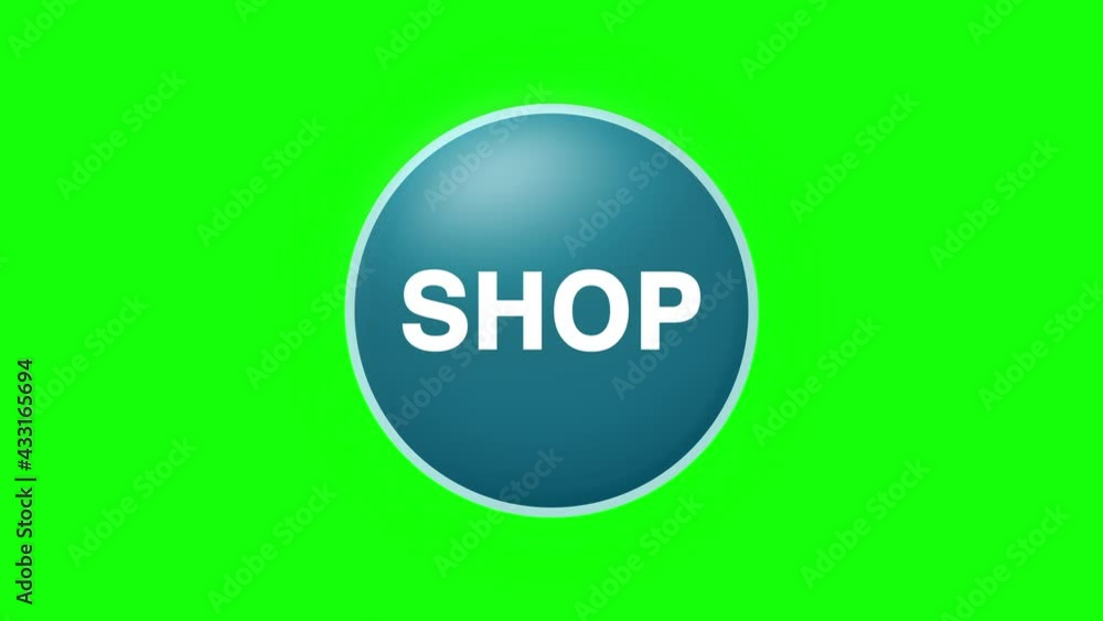 Shop Text Button Click Animation on Black Background and Green Screen Shop Text Button Click Animation on Black Background and Green Screen