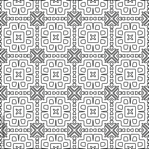 Geometric vector pattern with Black and white colors. abstract ornament for wallpapers and backgrounds.