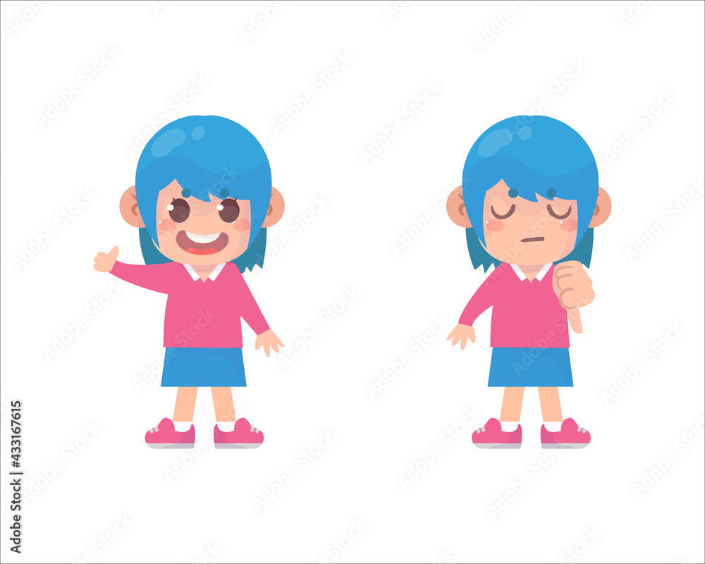Happy kids show hand gesture thumb up and thumb down Premium Vector
Happy kids show hand gesture thumb up and thumb down Premium Vector