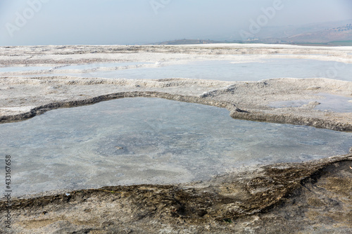 Pamukkale travertines pools and terraces of carbonate minerals at ancient Hierapolis, Turkey © JackF