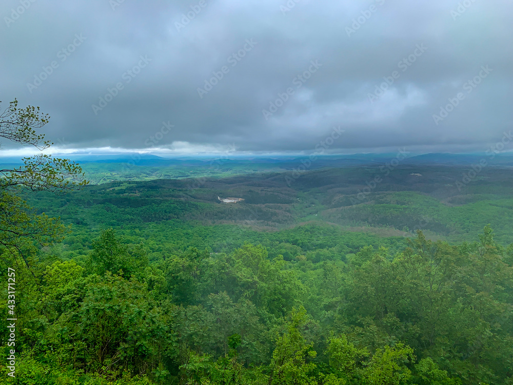 Fototapeta premium storm clouds and bad weather in the Ozark Mountains