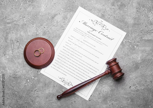 Judge's gavel with rings an...