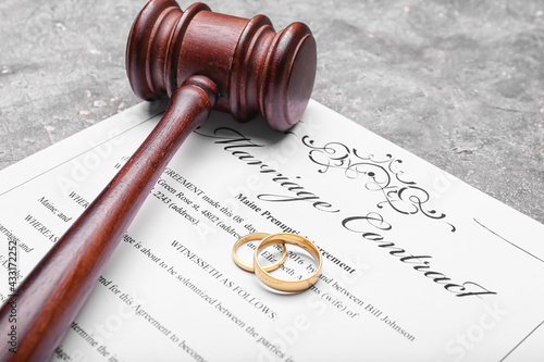 Judge's gavel with rings an...