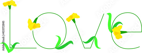 vector carnation text love design icon logo sign 