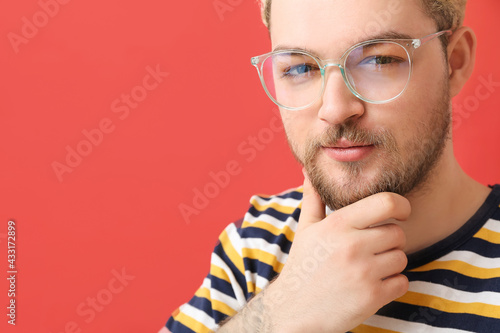 Young man wearing eyeglasse...