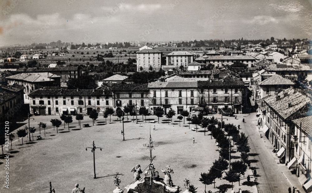 Obraz Lombardy Cinisello Balsamo square of churc in the 60s
