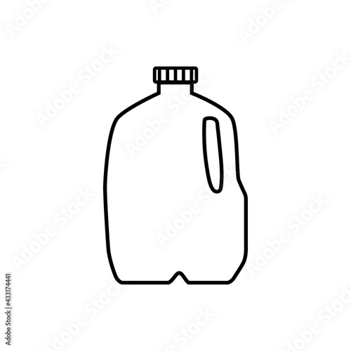 Icon vector illustration of milk in plastic gallon jug. Isolated on white background.