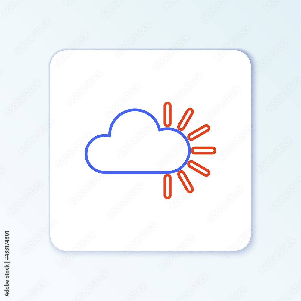 Line Cloudy icon isolated on white background. Colorful outline concept. Vector Line Cloudy icon isolated on white background. Colorful outline concept. Vector
