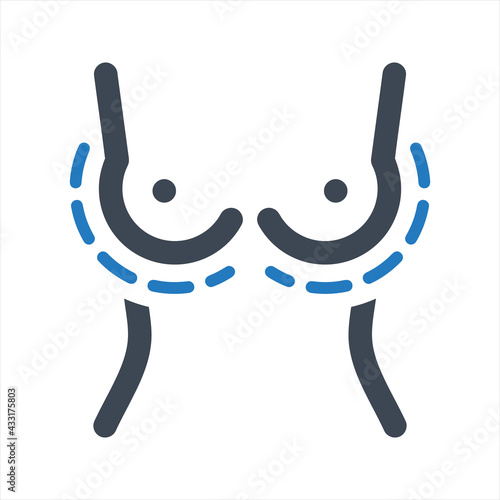 Breast augmentation icon, vector and glyph