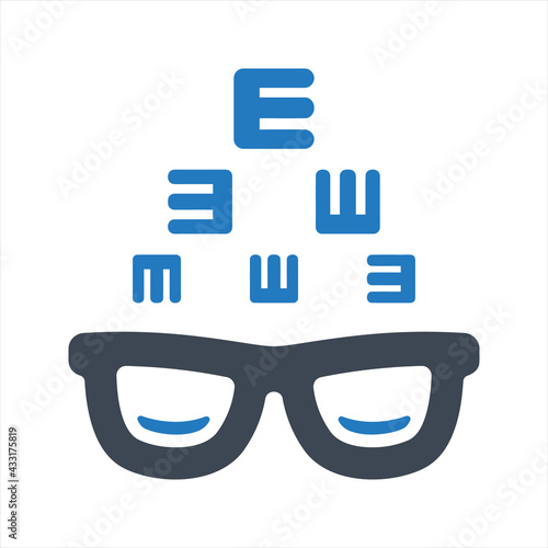 Vision test icon, vector and glyph