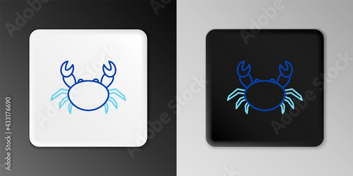Line Crab icon isolated on grey background. Colorful outline concept. Vector