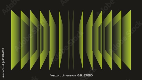 Abstract background with square shapes in perspective. Isolated on black background. Nice to put text on top. Vector illustration. EPS10.